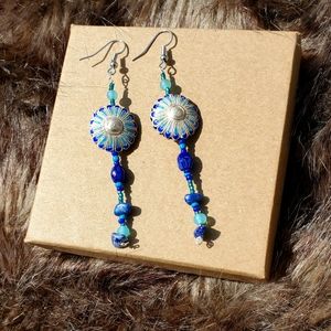 Lapis Lazuli Crystal Earrings